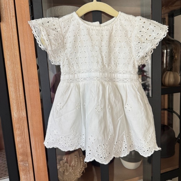 Zara Other - Zara Kids eyelet dress baby girl embroidered ruffle scalloped formal baptism